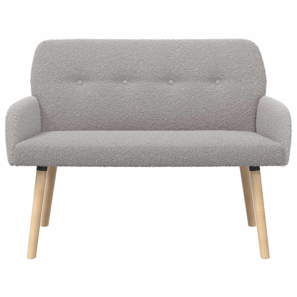 vidaXL Sofa dwuosobowa na nogach z litego drewna jasnoszary Bouclé