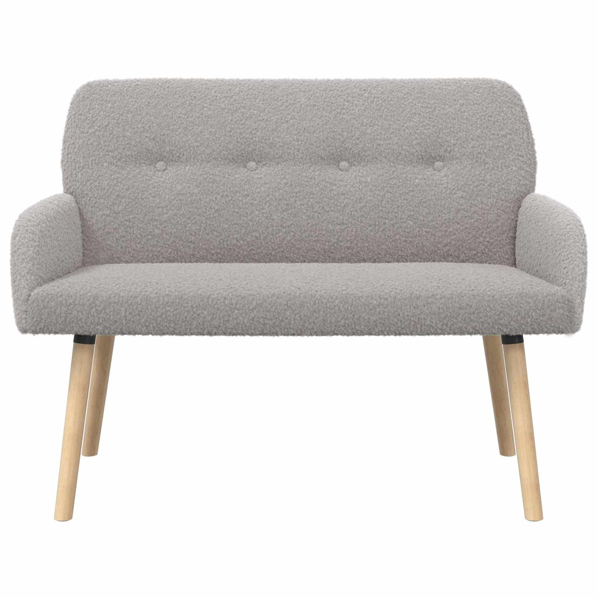 vidaXL Sofa dwuosobowa na nogach z litego drewna jasnoszary Bouclé