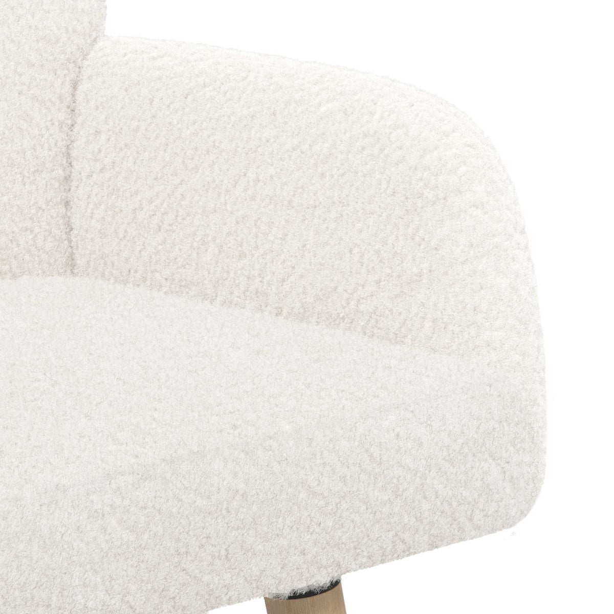 vidaXL Sofa dwuosobowa na nogach z litego drewna kremowy Bouclé