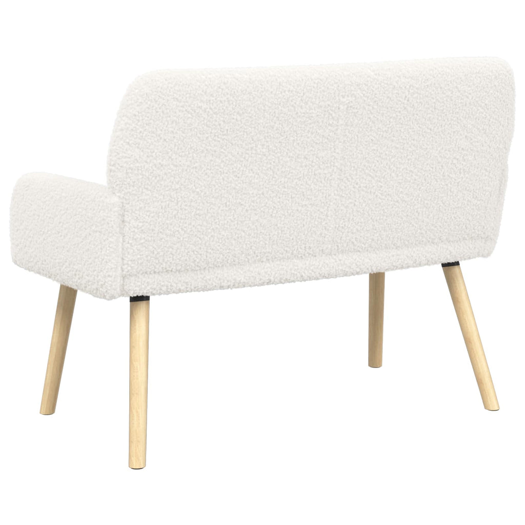 vidaXL Sofa dwuosobowa na nogach z litego drewna kremowy Bouclé