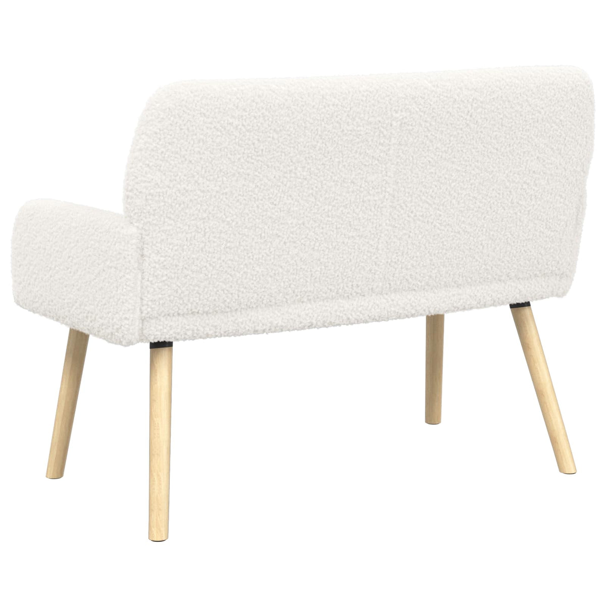 vidaXL Sofa dwuosobowa na nogach z litego drewna kremowy Bouclé