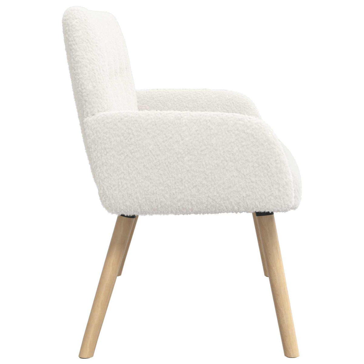 vidaXL Sofa dwuosobowa na nogach z litego drewna kremowy Bouclé