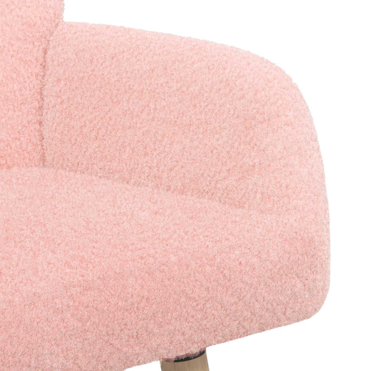 vidaXL Sofa dwuosobowa na nogach z litego drewna różowy Bouclé