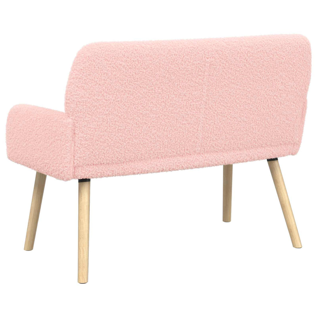 vidaXL Sofa dwuosobowa na nogach z litego drewna różowy Bouclé