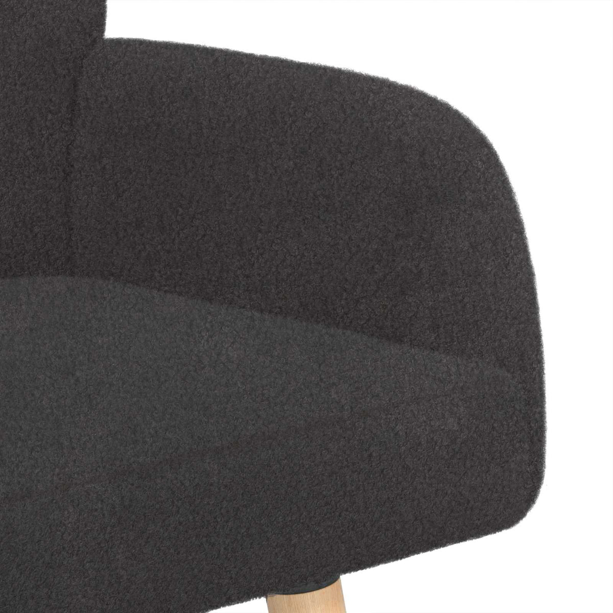 vidaXL Sofa dwuosobowa na nogach z litego drewna ciemnoszary Bouclé