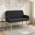 vidaXL Sofa dwuosobowa na nogach z litego drewna ciemnoszary Bouclé