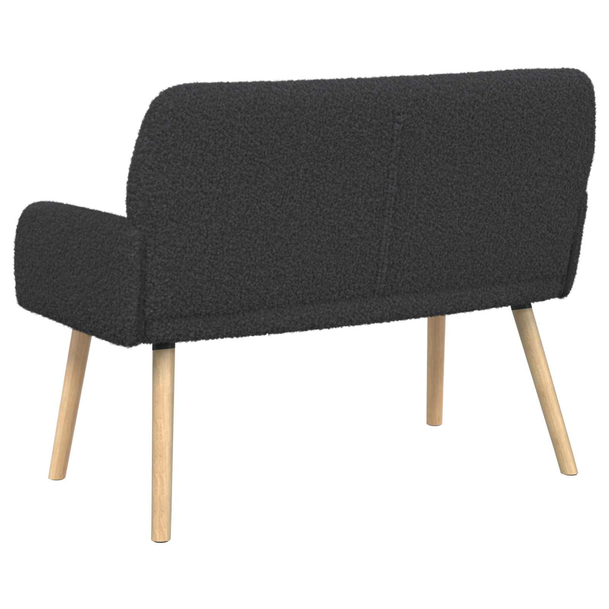 vidaXL Sofa dwuosobowa na nogach z litego drewna ciemnoszary Bouclé