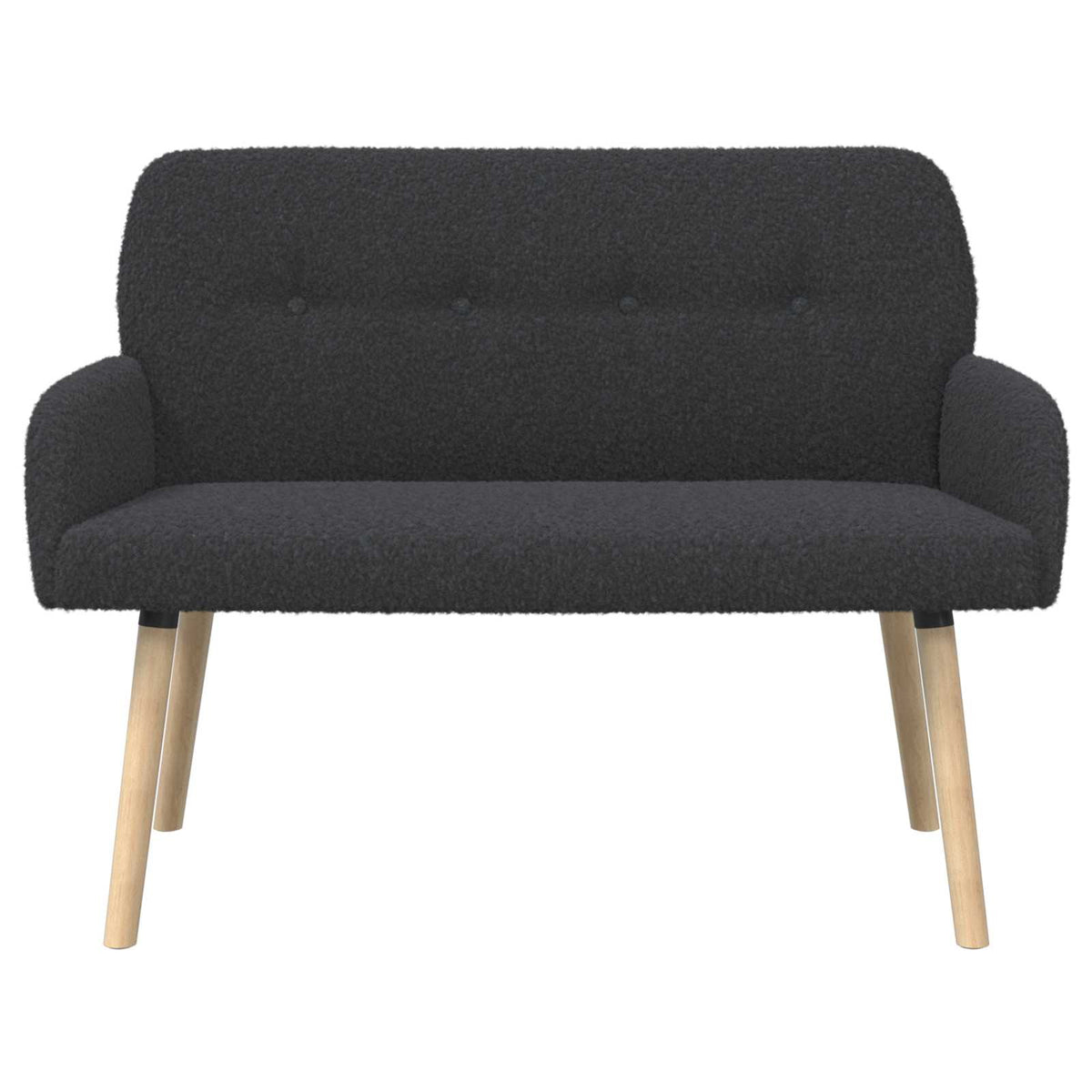 vidaXL Sofa dwuosobowa na nogach z litego drewna ciemnoszary Bouclé