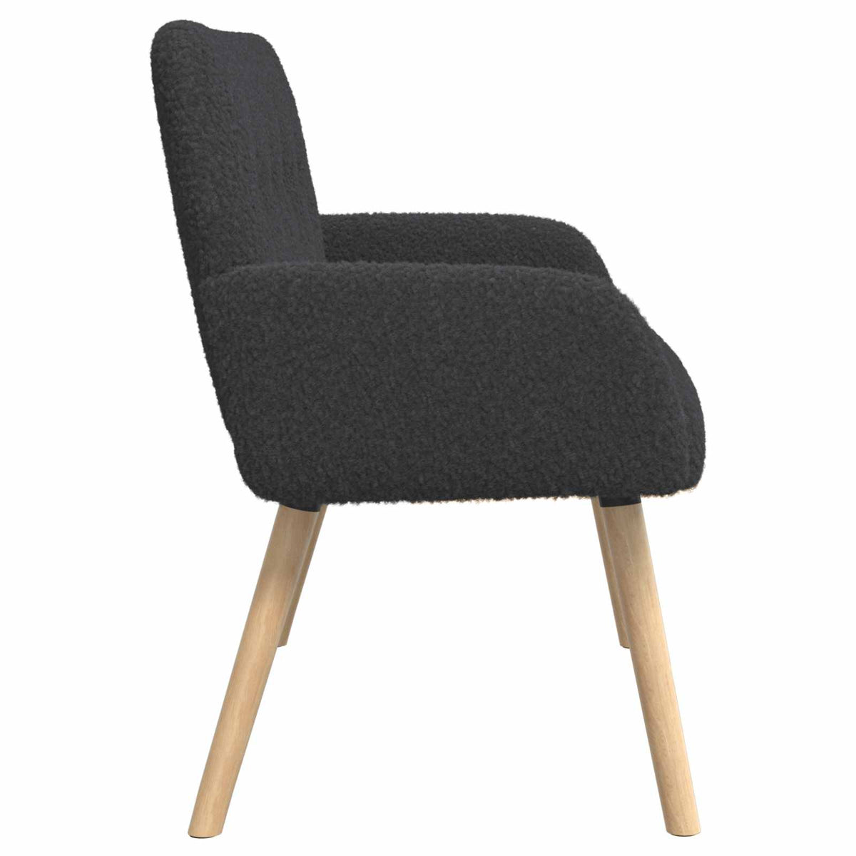 vidaXL Sofa dwuosobowa na nogach z litego drewna ciemnoszary Bouclé