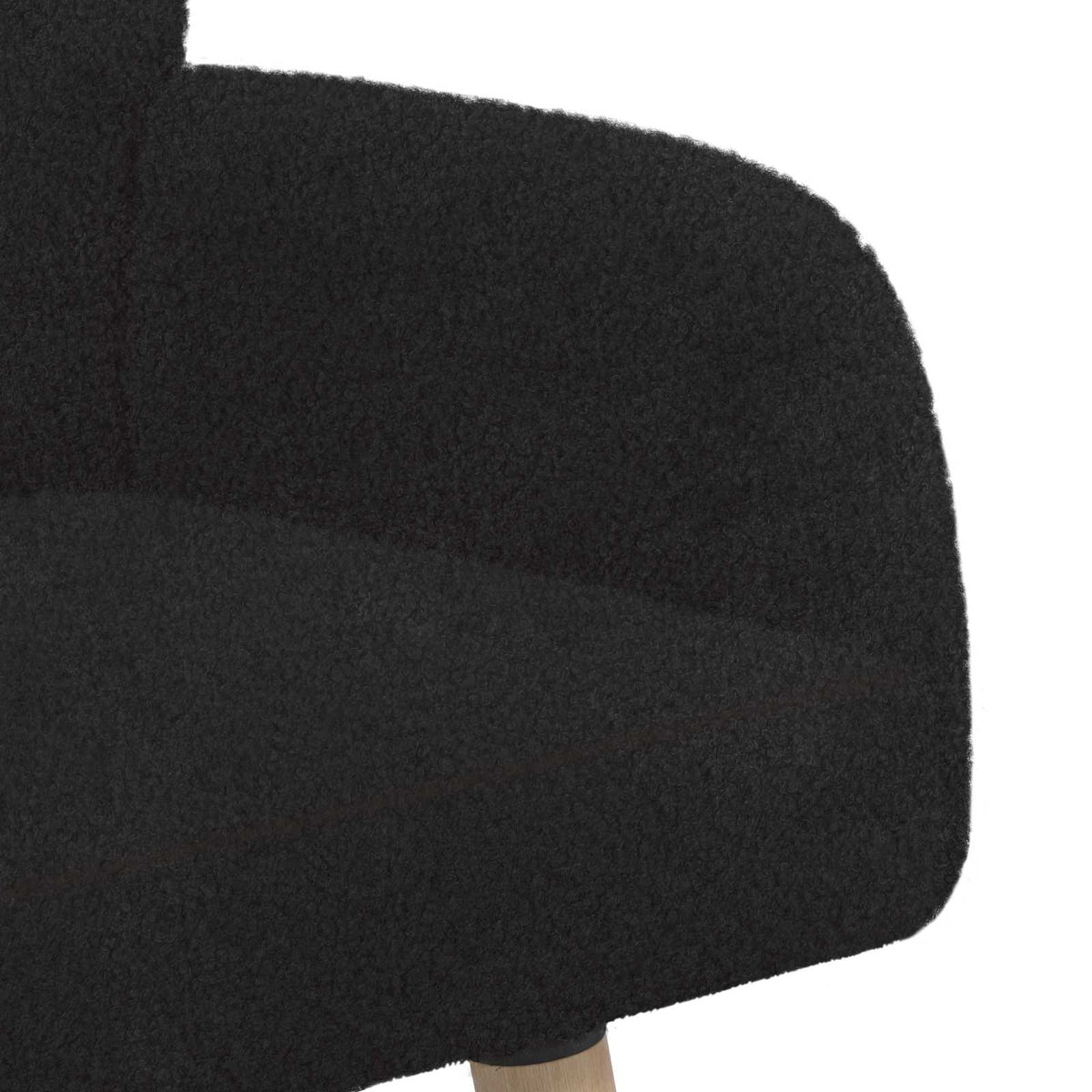 vidaXL Sofa dwuosobowa na nogach z litego drewna Czarny Bouclé