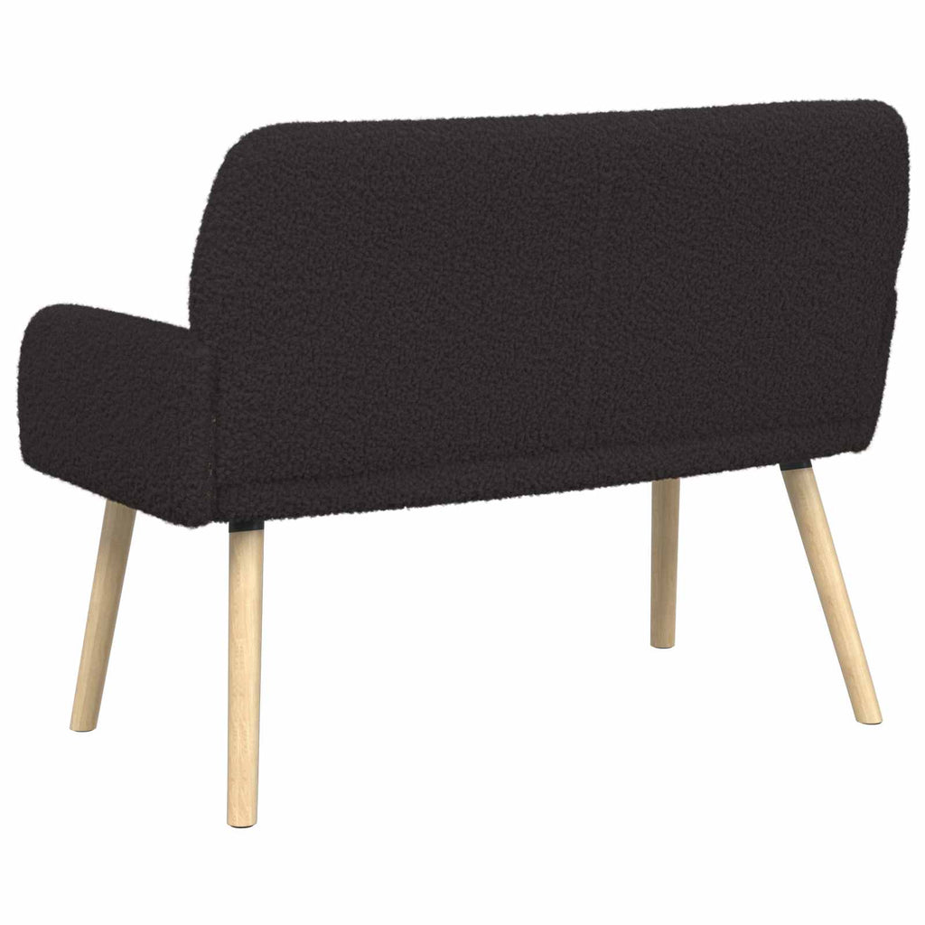 vidaXL Sofa dwuosobowa na nogach z litego drewna Czarny Bouclé