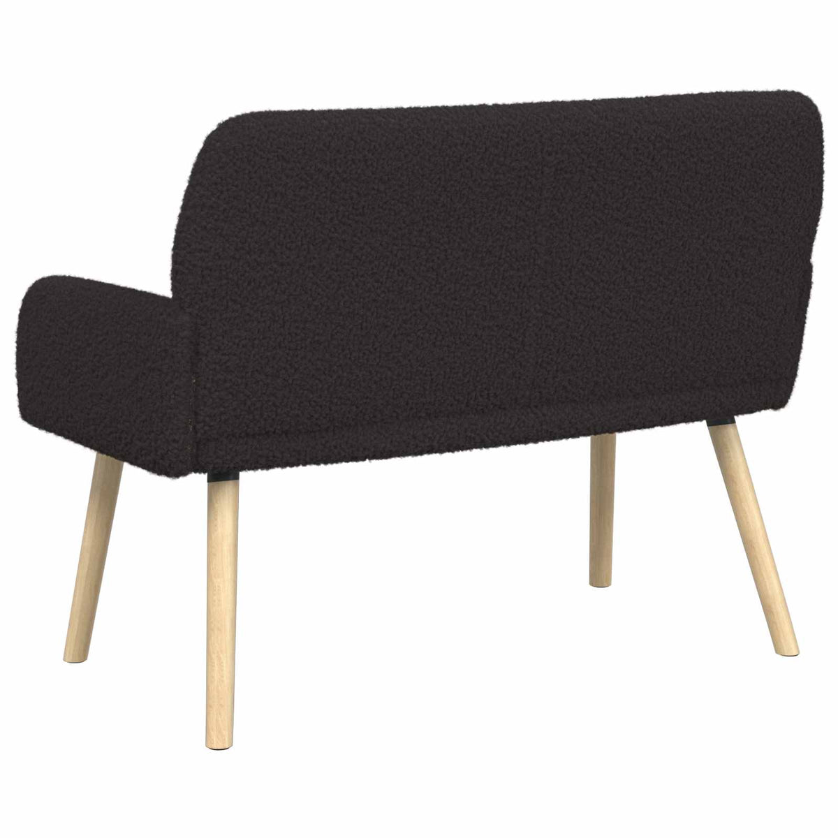 vidaXL Sofa dwuosobowa na nogach z litego drewna Czarny Bouclé