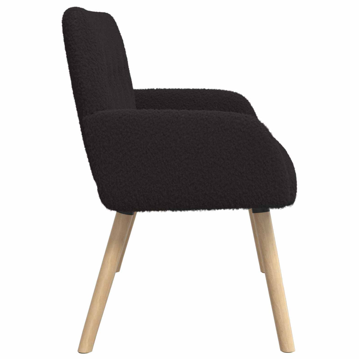 vidaXL Sofa dwuosobowa na nogach z litego drewna Czarny Bouclé