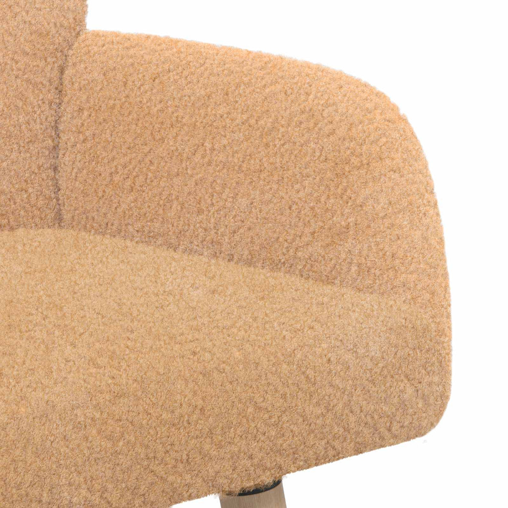 vidaXL Sofa dwuosobowa na nogach z litego drewna Beżowy Bouclé