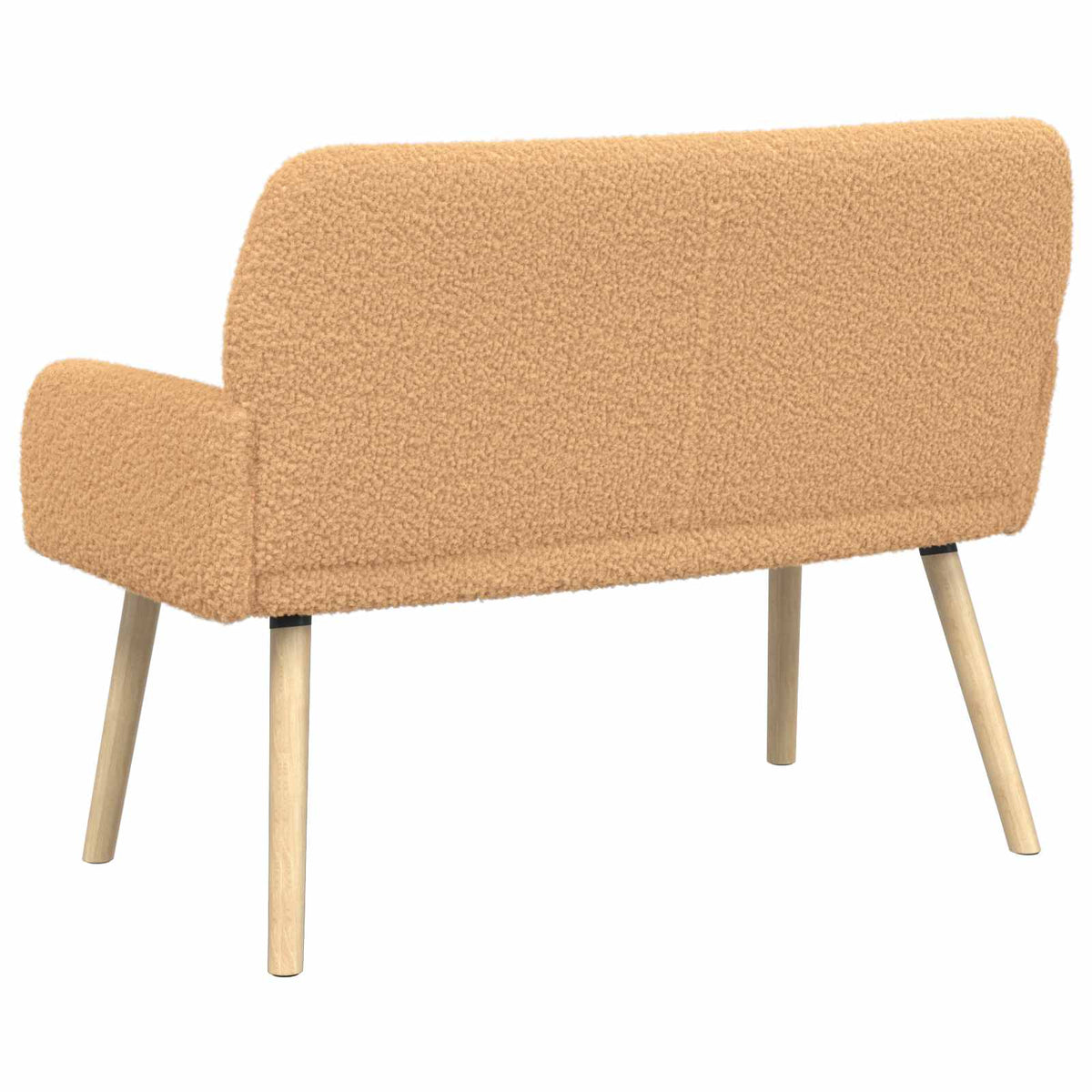 vidaXL Sofa dwuosobowa na nogach z litego drewna Beżowy Bouclé