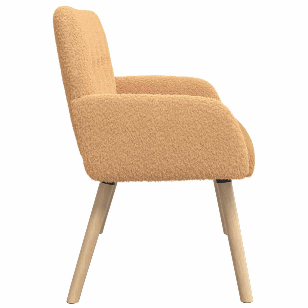 vidaXL Sofa dwuosobowa na nogach z litego drewna Beżowy Bouclé