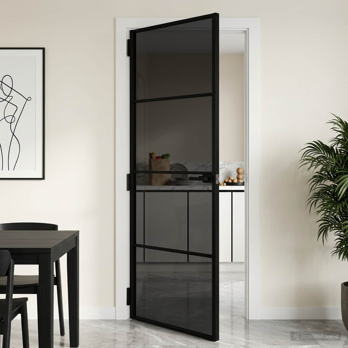 vidaXL Drzwi wewnętrzne 76 x 201,5 cm Szkło Hartowane i Aluminium