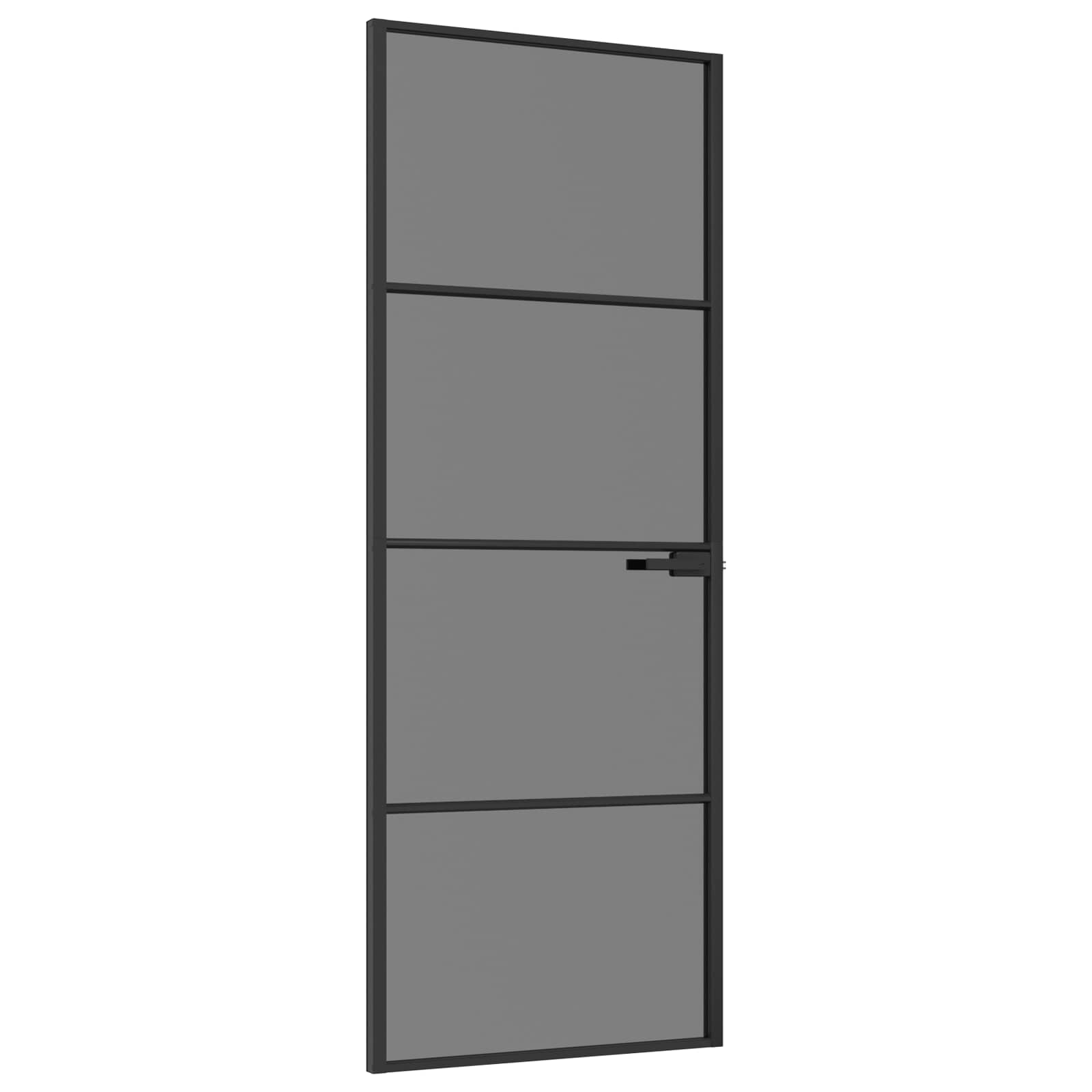vidaXL Drzwi wewnętrzne 76 x 201,5 cm Szkło Hartowane i Aluminium
