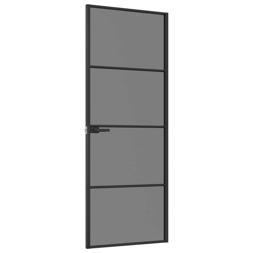 vidaXL Drzwi wewnętrzne 76 x 201,5 cm Szkło Hartowane i Aluminium