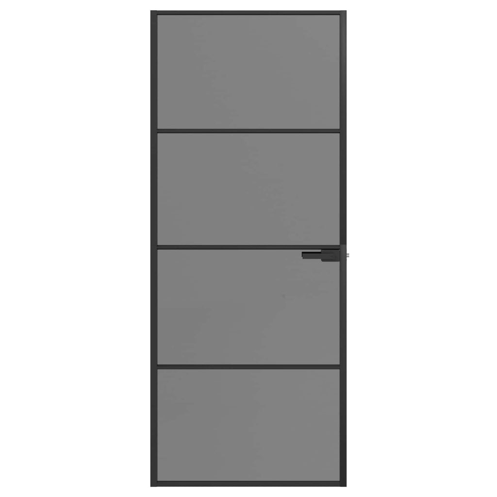 vidaXL Drzwi wewnętrzne 83 x 201,5 cm Szkło Hartowane i Aluminium