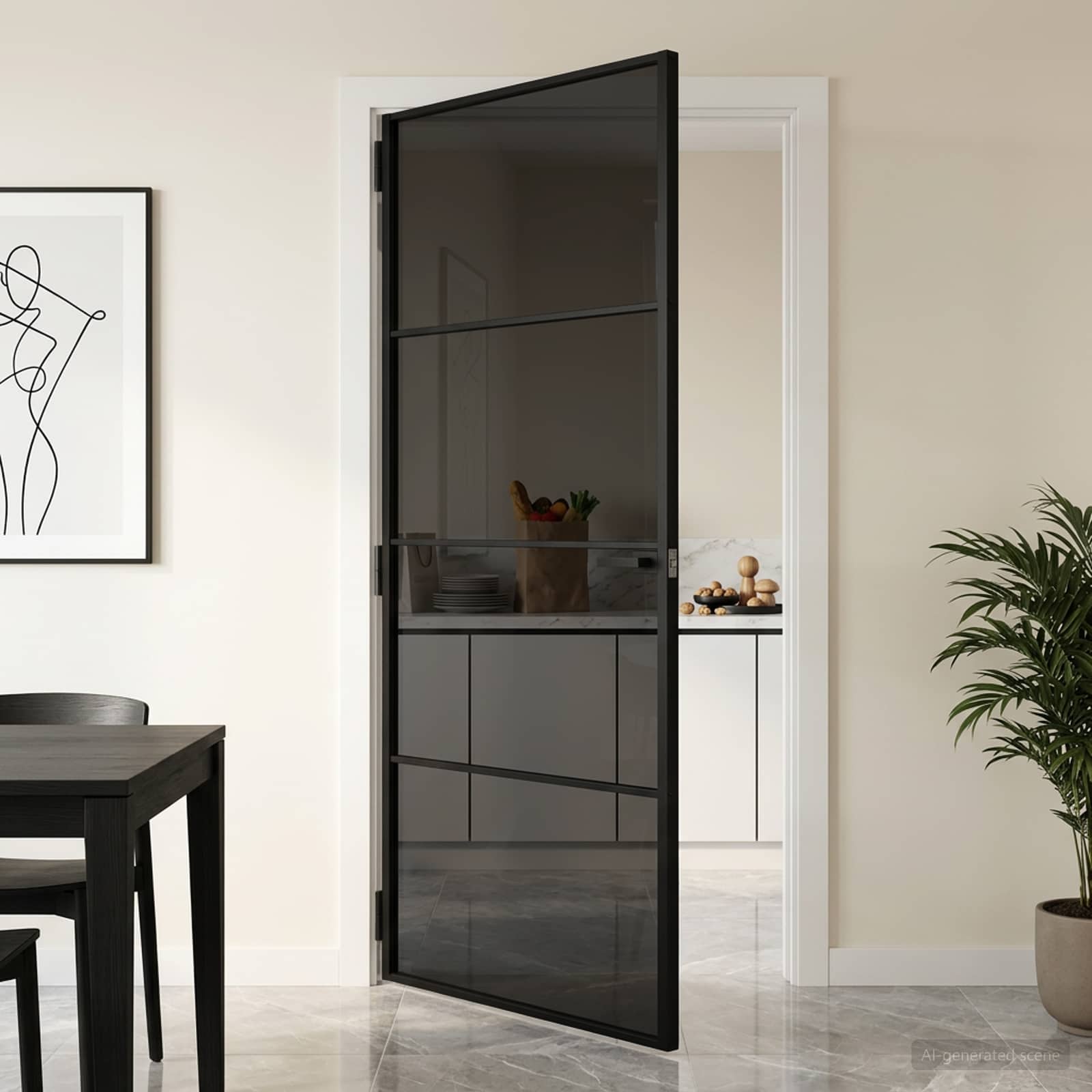 vidaXL Drzwi wewnętrzne 93 x 201,5 cm Szkło Hartowane i Aluminium