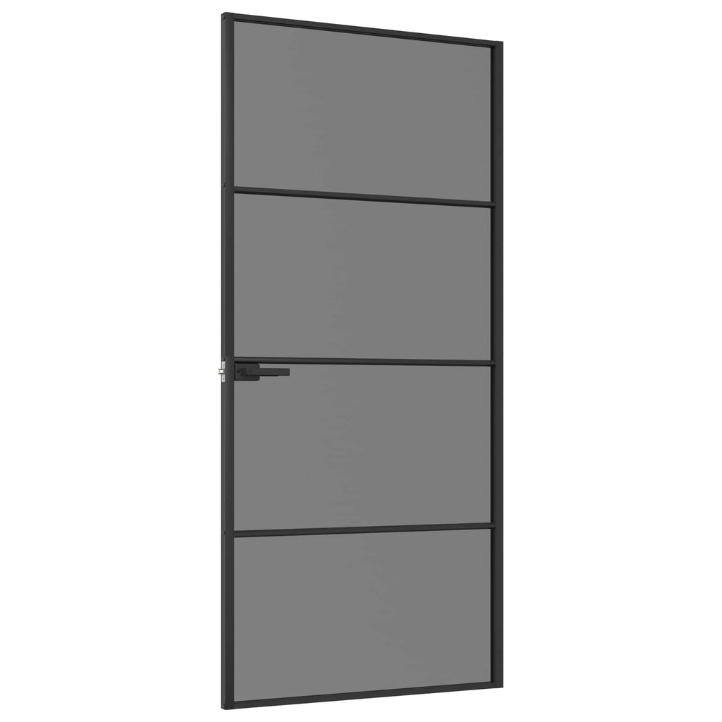 vidaXL Drzwi wewnętrzne 93 x 201,5 cm Szkło Hartowane i Aluminium