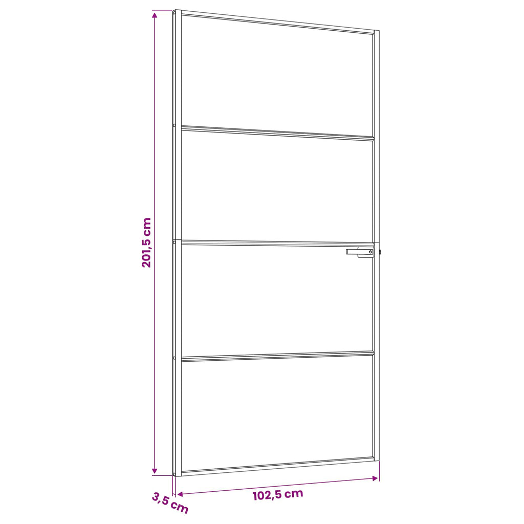 vidaXL Drzwi wewnętrzne 102,5 x 201,5 cm Szkło Hartowane i Aluminium
