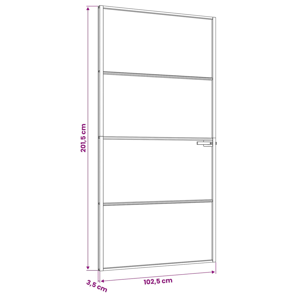 vidaXL Drzwi wewnętrzne 102,5 x 201,5 cm Szkło Hartowane i Aluminium