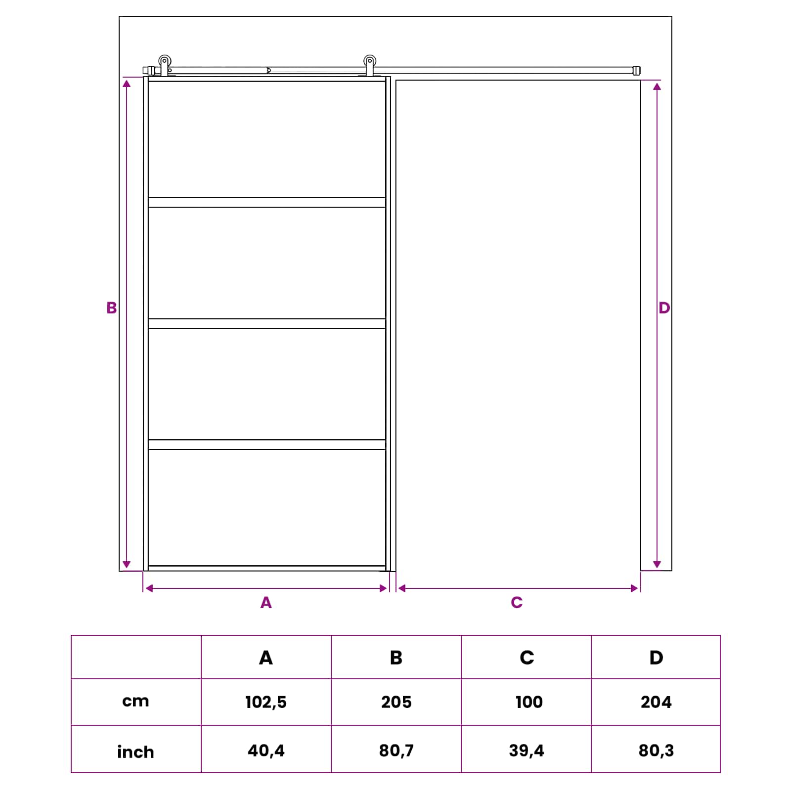 vidaXL Drzwi przesuwne 102.5 x 205 cm Szkło Hartowane i Aluminium