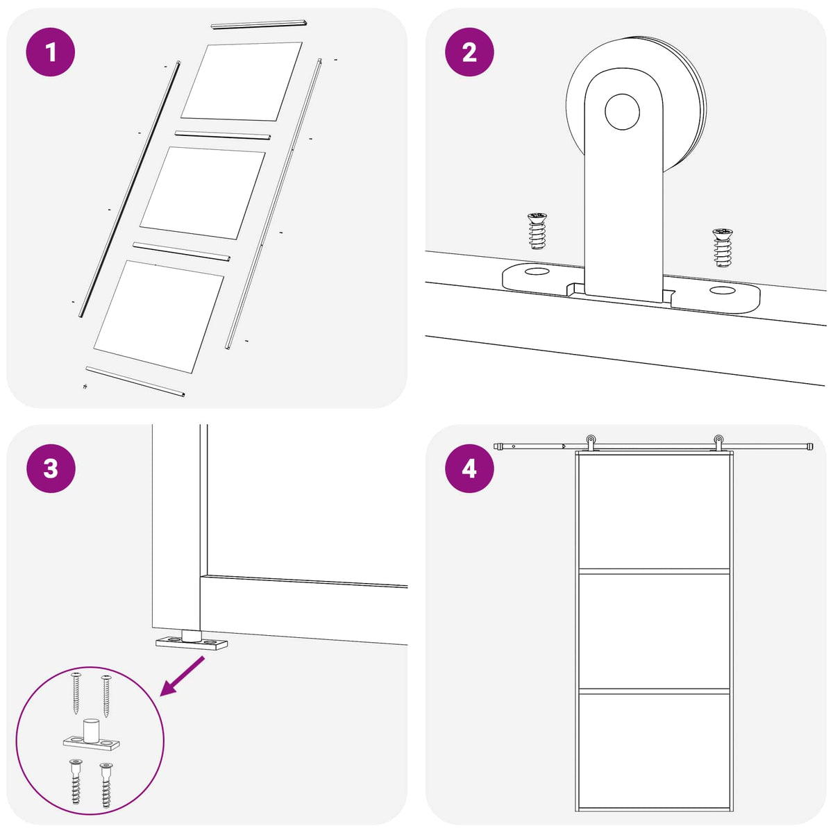 vidaXL Drzwi przesuwne 76 x 205 cm Szkło Hartowane i Aluminium