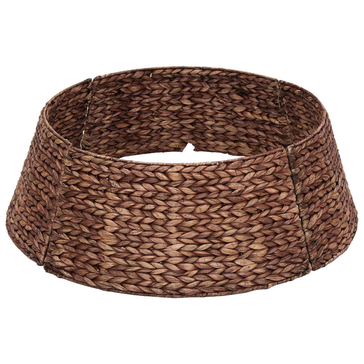 vidaXL Kołnierz do Choinki Okrągły brązowy Ø 75 x 25 cm Hiacynt wodny