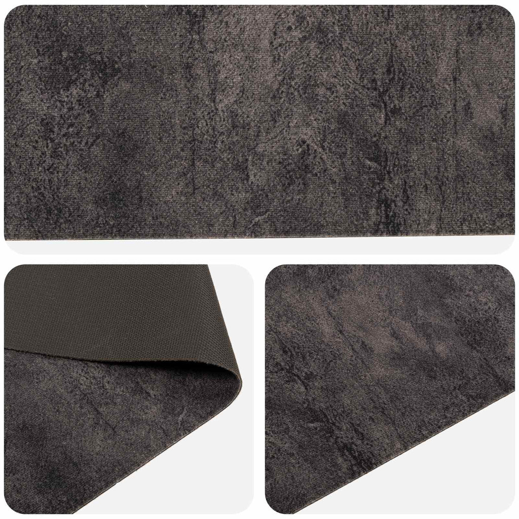vidaXL Dywan kuchenny czarny beton 300 x 60 cm 100% poliamid