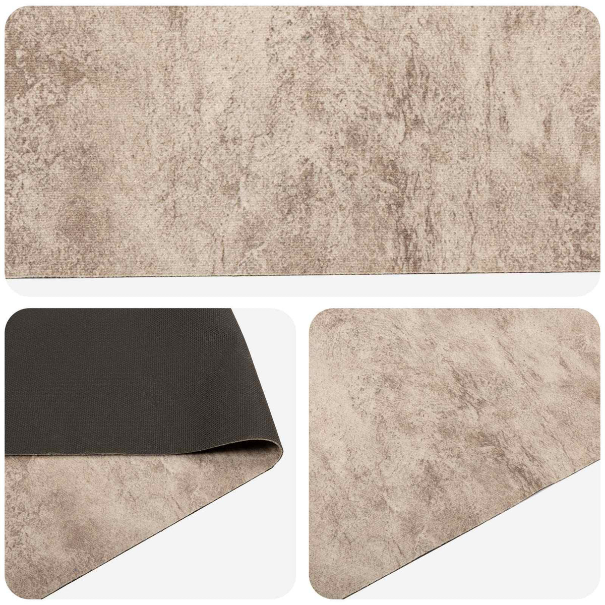 vidaXL Dywan kuchenny Beżowy beton 150 x 45 cm 100% poliamid