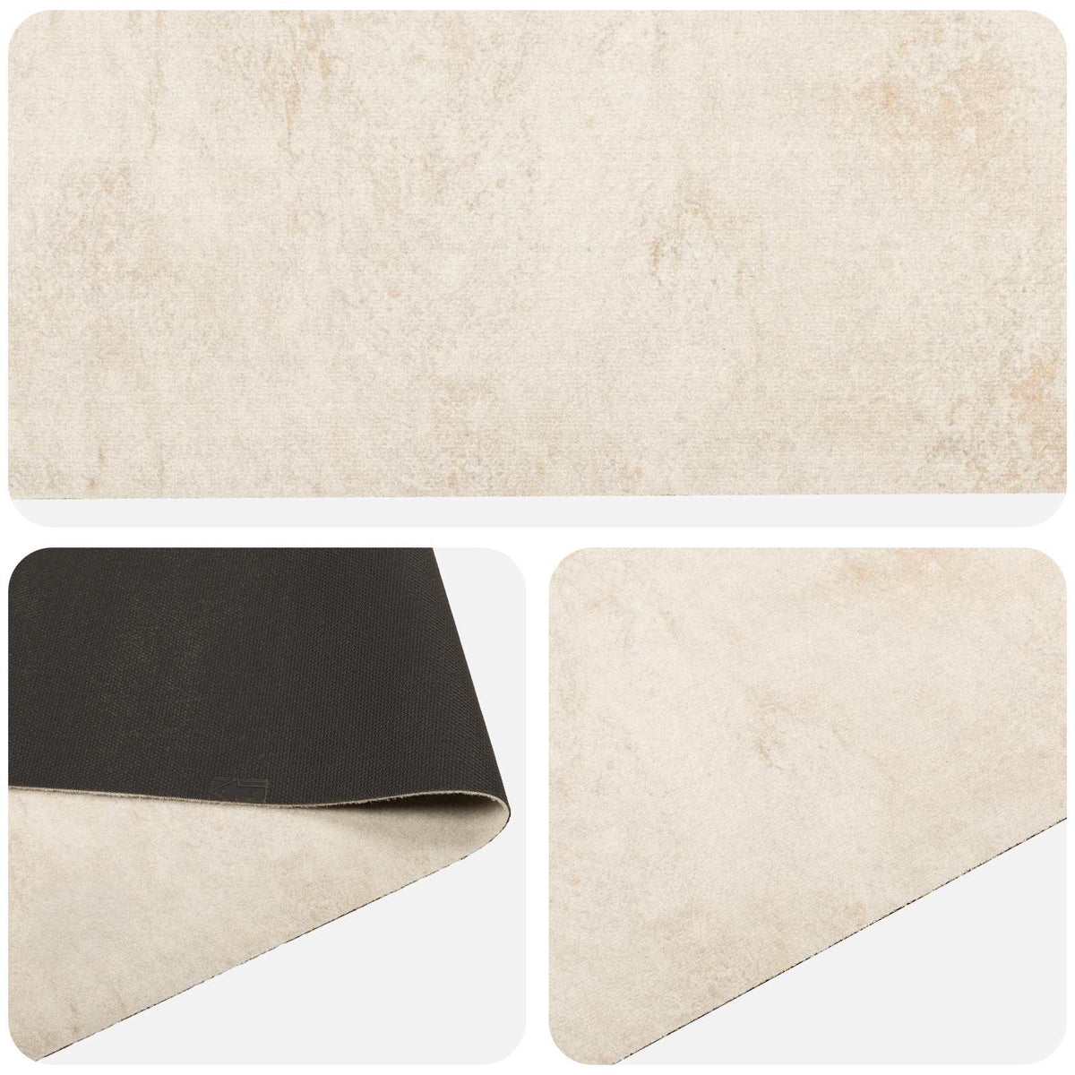 vidaXL Dywan kuchenny beton kremowy 150 x 45 cm 100% poliamid