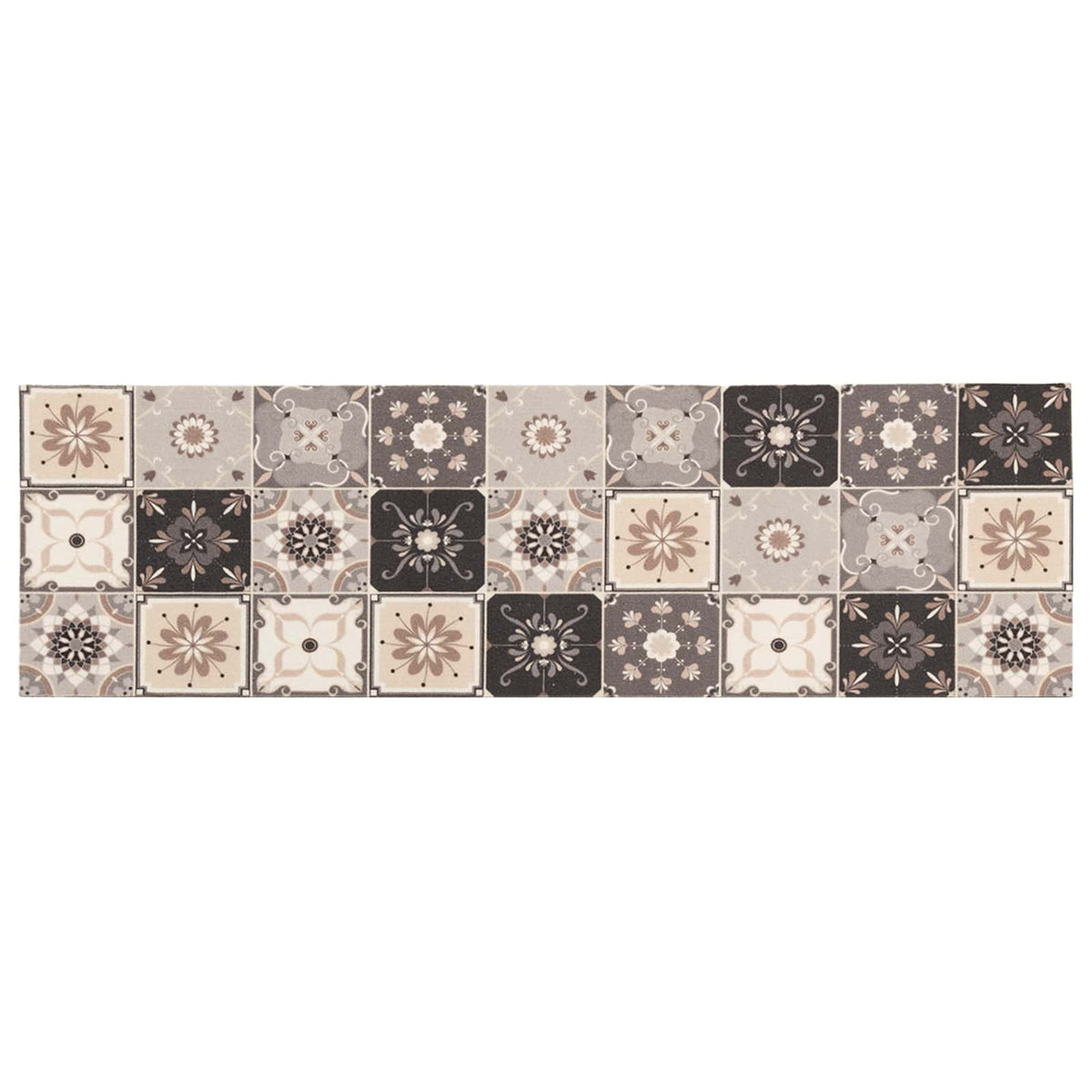 vidaXL Dywan kuchenny Mozaika szaro-beżowa 150 x 45 cm 100% poliamid