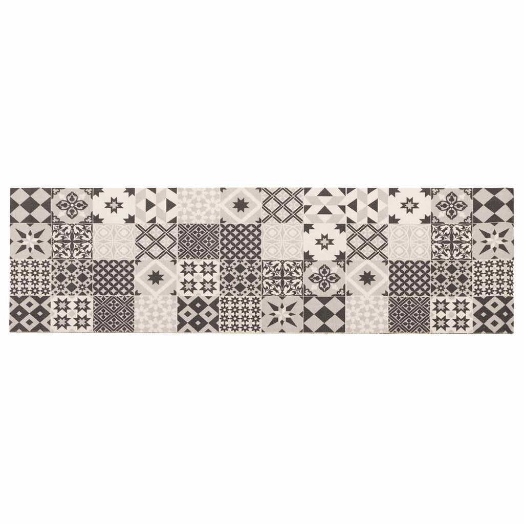 vidaXL Dywan kuchenny szara mozaika 300 x 60 cm 100% poliamid