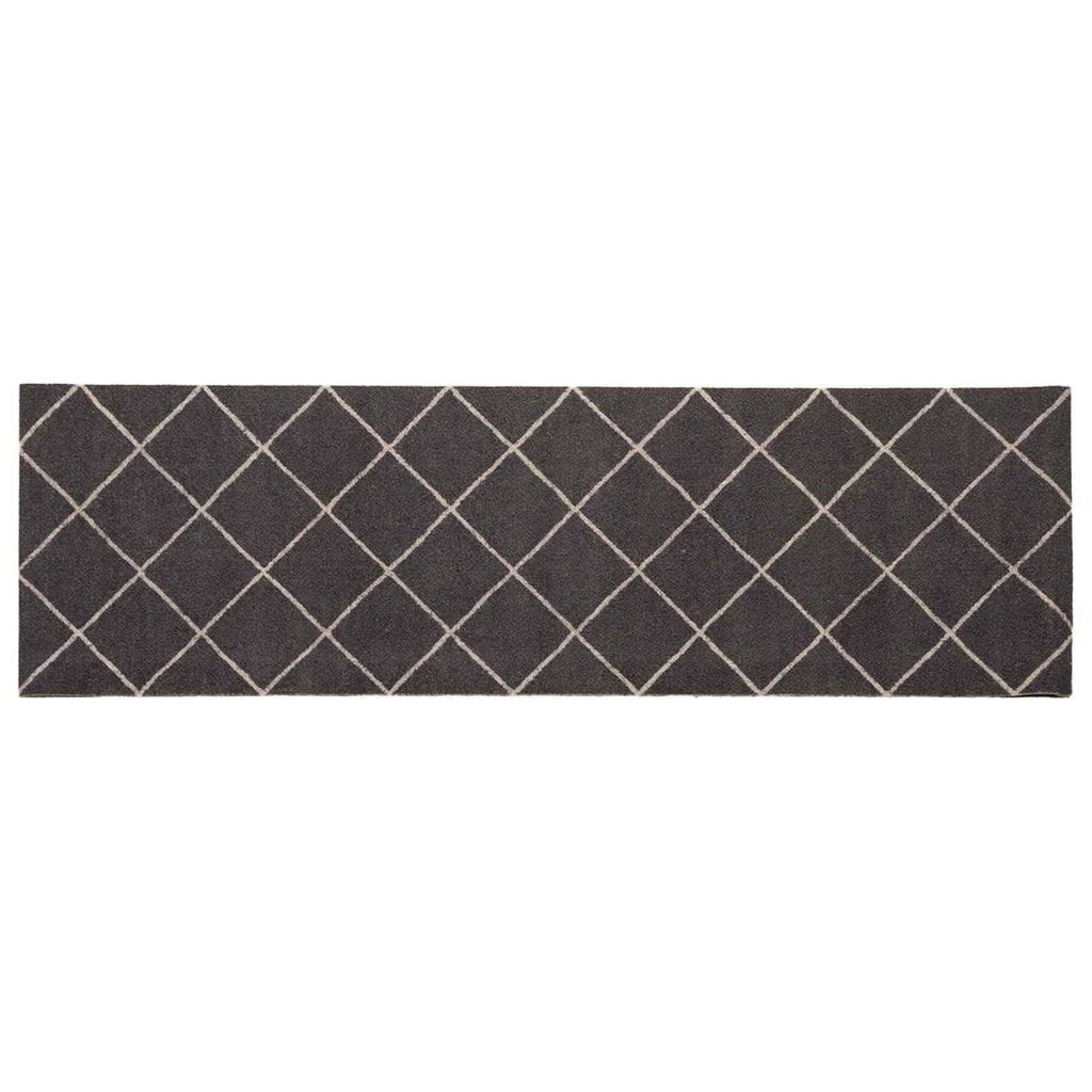 vidaXL Dywan kuchenny Antracytowa krata 150 x 45 cm 100% poliamid