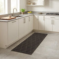 vidaXL Dywan kuchenny Antracytowa kratka 300 x 60 cm 100% poliamid
