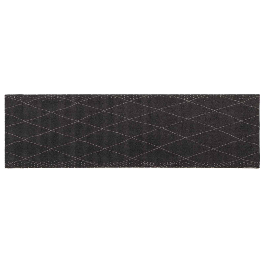 vidaXL Dywan kuchenny Antracytowa kratka 300 x 60 cm 100% poliamid