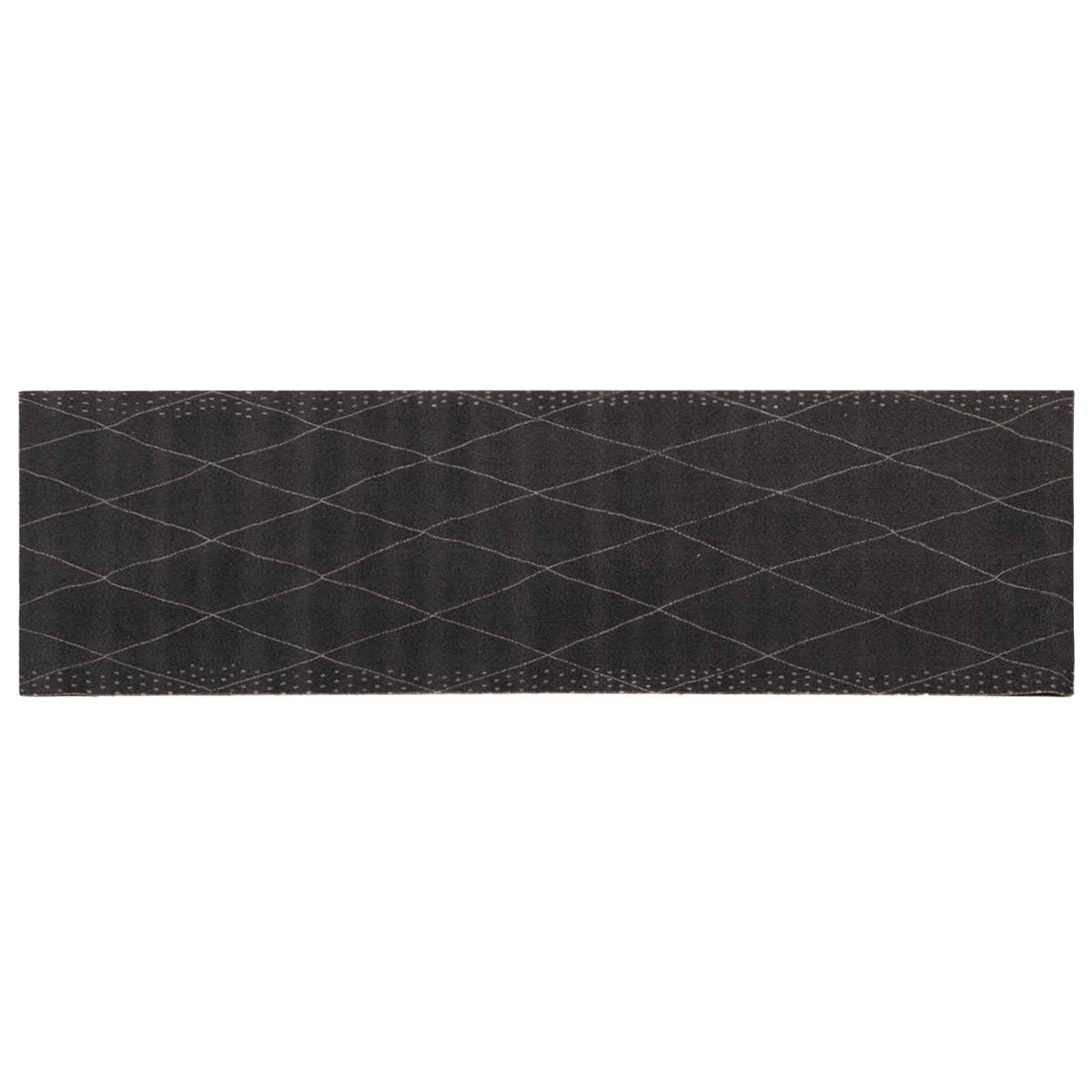 vidaXL Dywan kuchenny Antracytowa kratka 300 x 60 cm 100% poliamid