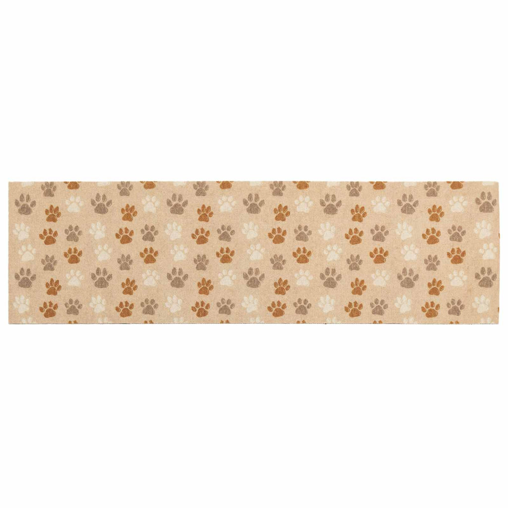 vidaXL Dywan kuchenny beżowe łapki 180 x 60 cm 100% poliamid