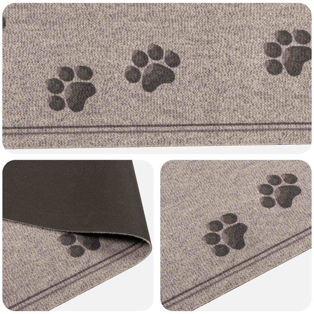 vidaXL Dywan kuchenny Szare łapki 180 x 60 cm 100% poliamid Można prać