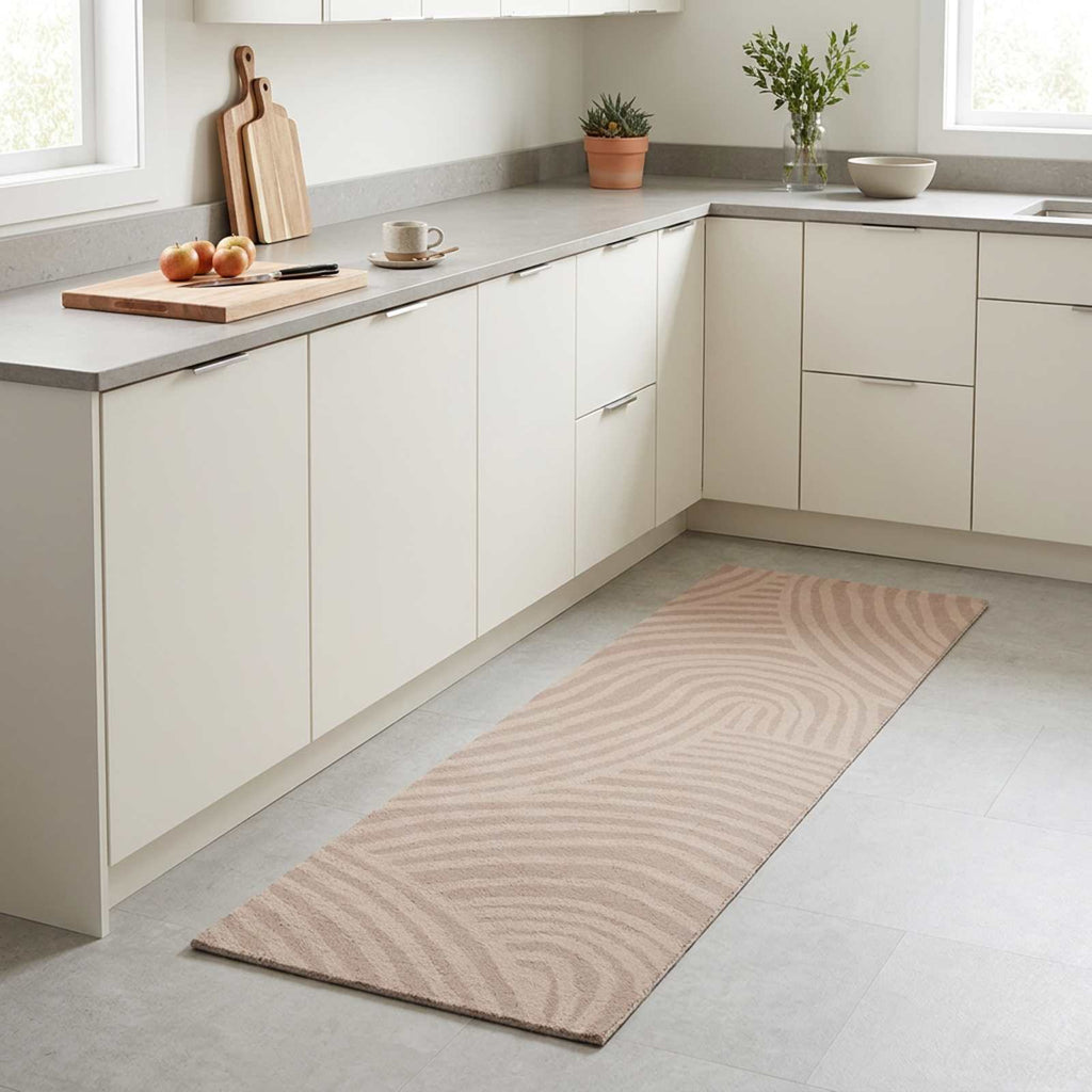 vidaXL Dywan kuchenny taupe skandynawski 300 x 60 cm 100% poliamid