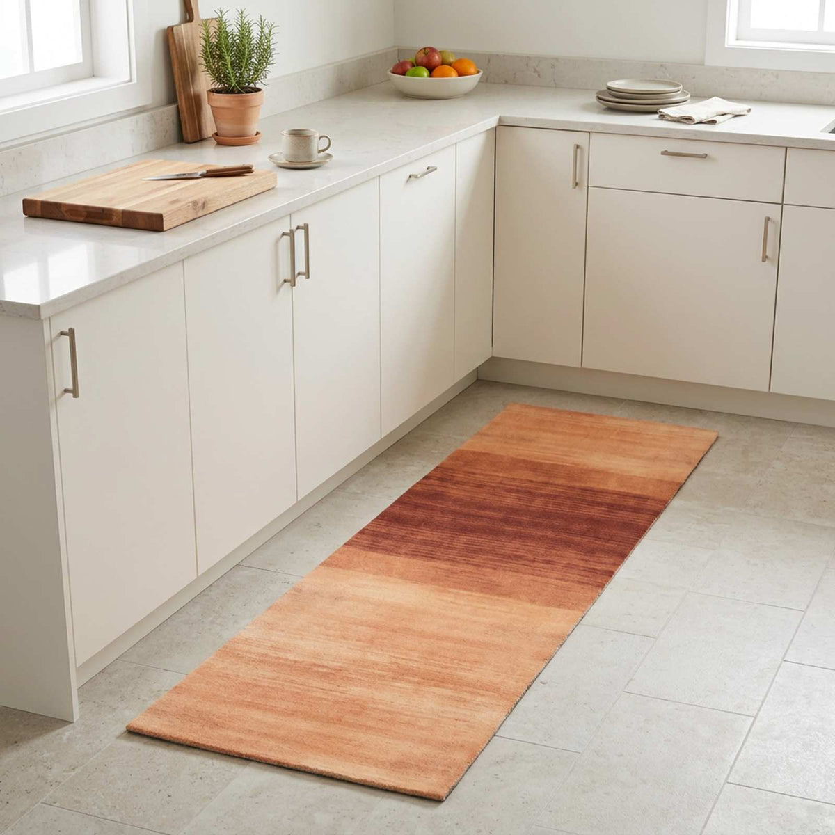 vidaXL Dywan kuchenny pomarańczowy odcień 150 x 45 cm 100% poliamid