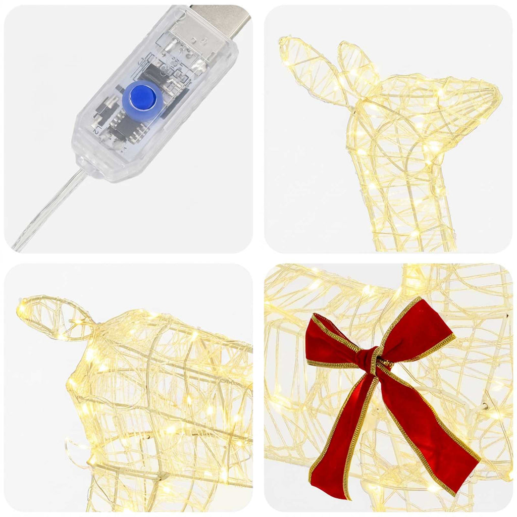 vidaXL 3D Renifer Bożonarodzeniowy LOVIISA 110 LED Ciepła biel