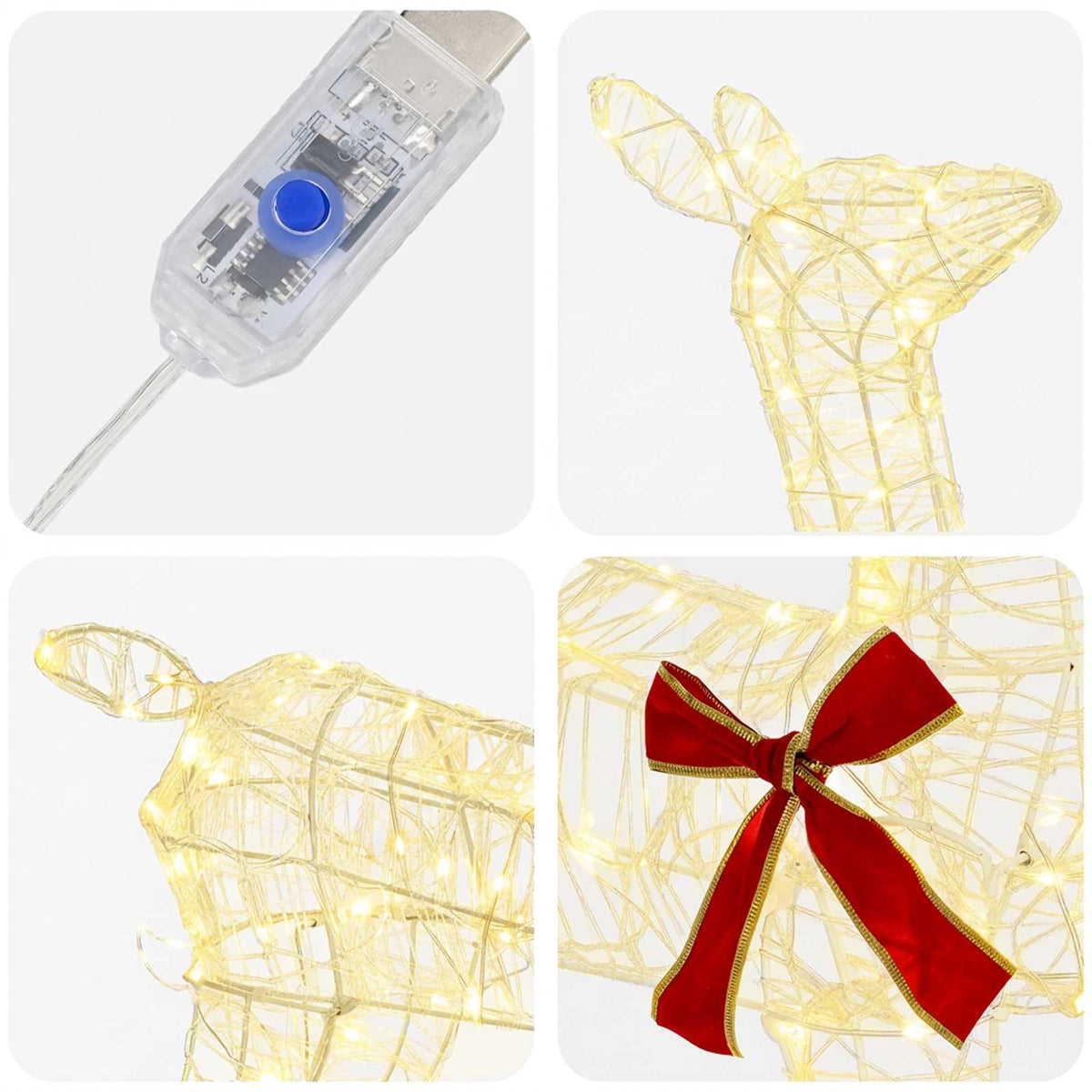 vidaXL 3D Renifer Bożonarodzeniowy LOVIISA 110 LED Ciepła biel