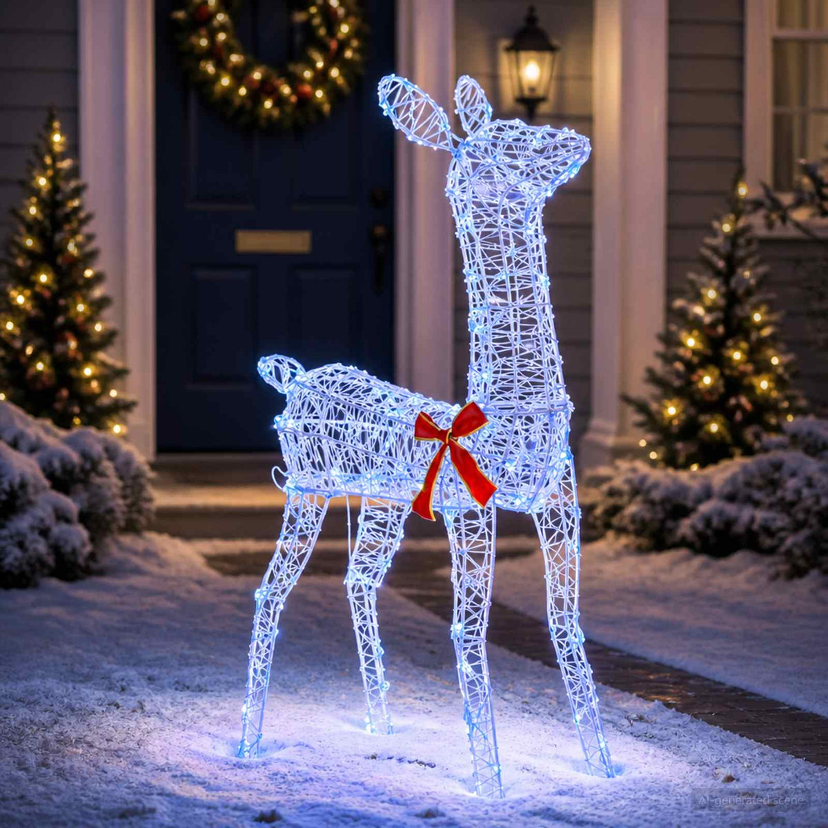 vidaXL 3D Renifer Bożonarodzeniowy LOVIISA 110 LED Niebieski