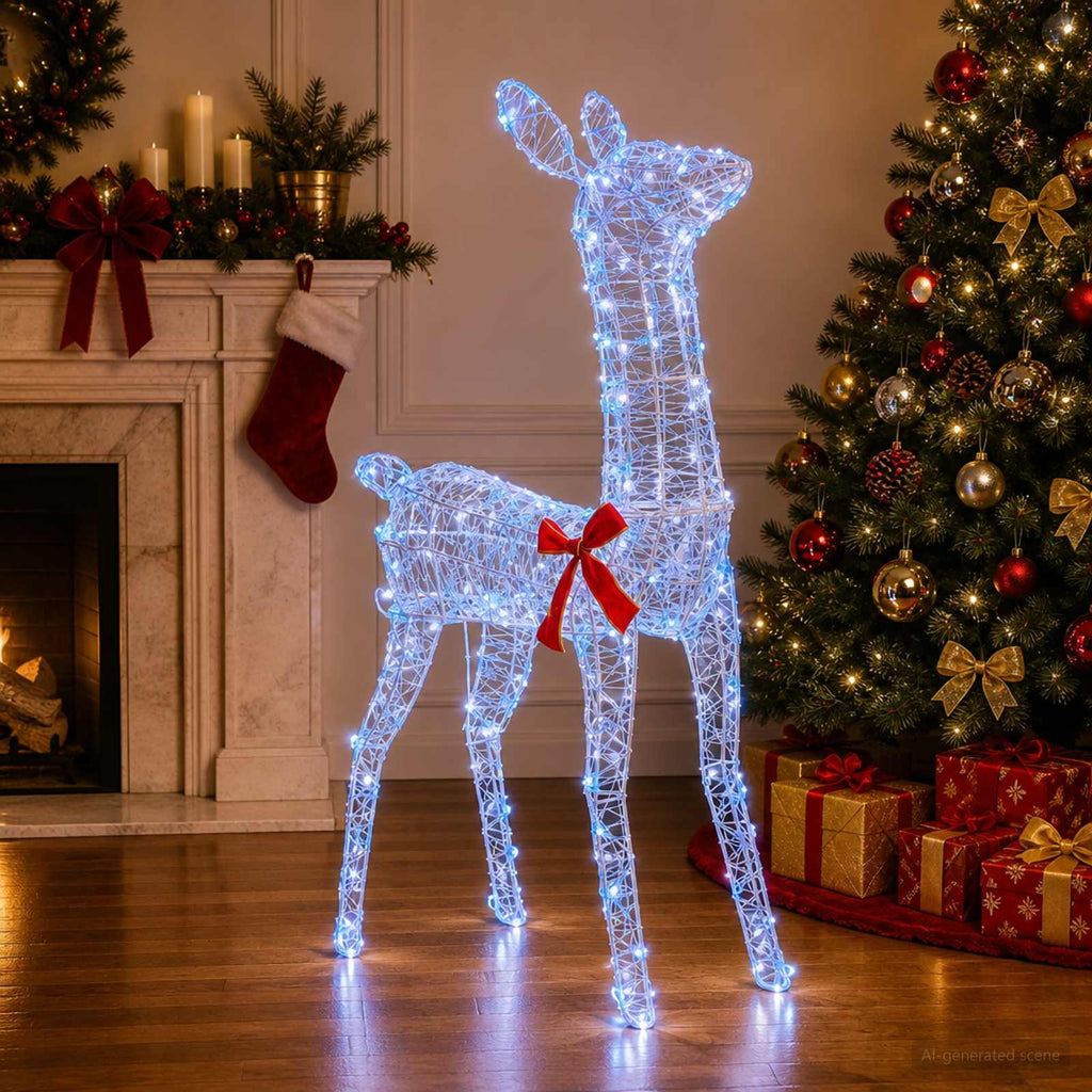 vidaXL 3D Renifer Bożonarodzeniowy LOVIISA 110 LED Niebieski
