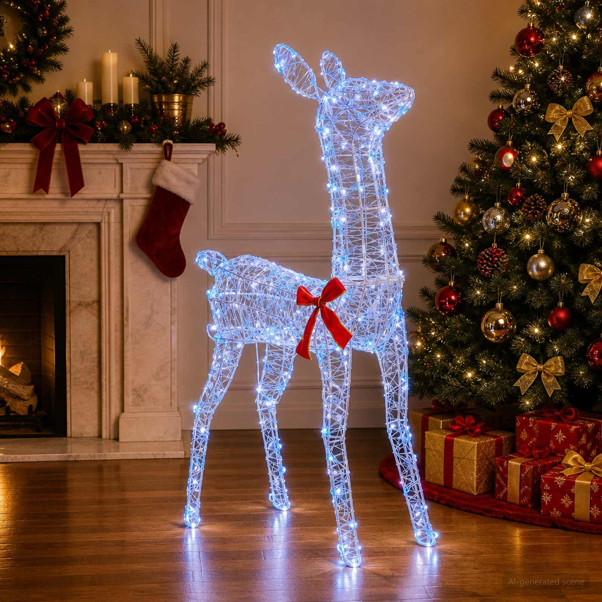 vidaXL 3D Renifer Bożonarodzeniowy LOVIISA 110 LED Niebieski