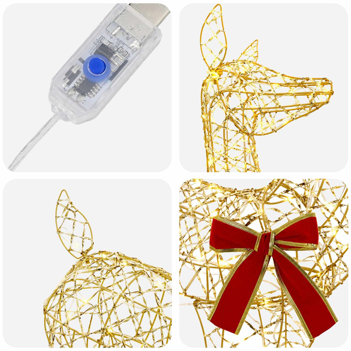 vidaXL 3D Renifer Bożonarodzeniowy LOVIISA 110 LED Ciepła biel